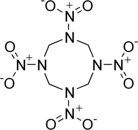 hmx: a synthetic nitroamine energetic compound used as a high explosive, valued for its high energy...