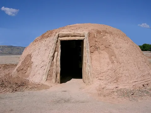 hogan: a one-room Native American (especially Navajo) dwelling or lodge, constructed of wood and earth and...