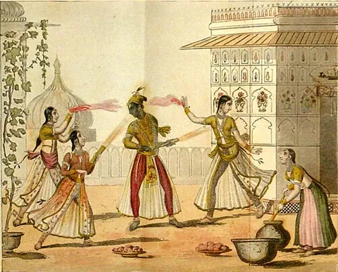 holi: a Hindu festival, held in the spring, during which people throw coloured powders at each other...