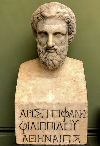 homo aristophaneus: a 1st-century bust of the Athenian playwright ,{{ref|group=n|name=n1|From the collection of the in...