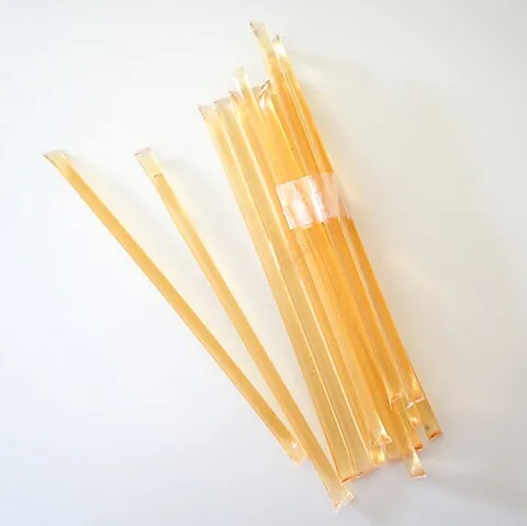 honey stick: a small, thin, plastic tube of honey