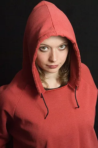hoodie: a sweatshirt with an integral hood and, sometimes, a large kangaroo pocket at the front