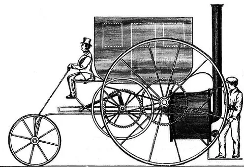 horseless carriage: an early automobile, of the types designed before World War I