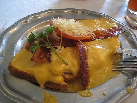 hot brown: an open sandwich of turkey and bacon, covered in mornay sauce and baked or broiled until the bread...