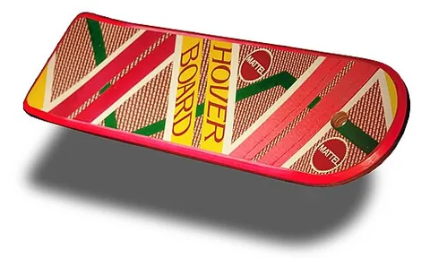 hoverboard: a levitating board that can be ridden in the manner of a surfboard or skateboard