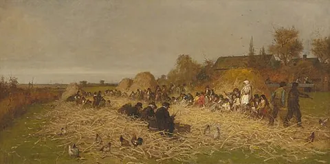 husking bee: a social event involving the husking of corn