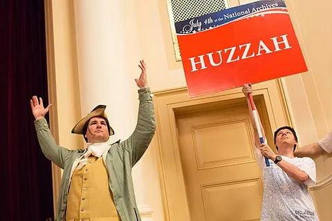 huzzah: used as a call for coordinated physical effort, as in hoisting