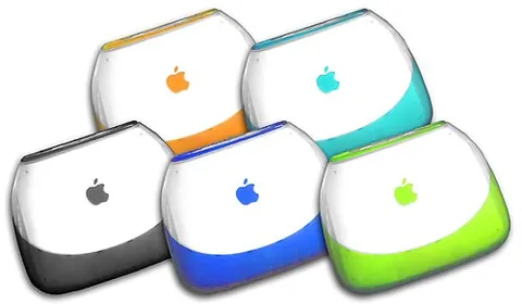 ibook: a computer of a line of lower-end laptop computers formerly manufactured by Apple Computer