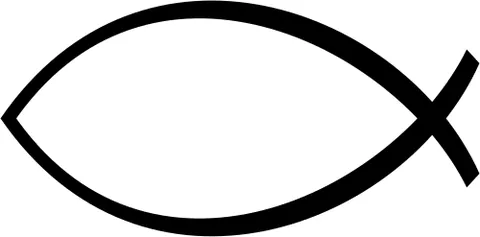 ichthys: a stylized representation of a fish, used as a Christian symbol