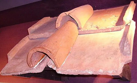 imbrex: a roof tile common in Ancient Greek and Roman architecture, used in an overlapping formation with...