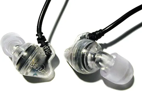in-ear monitor: a device with earbud-like earpieces used to provide audio to someone while eliminating external...