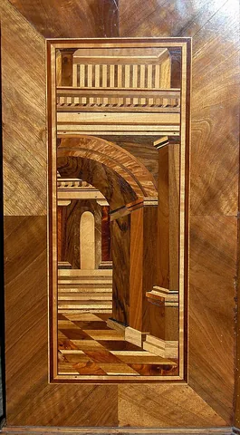 intarsia: a decorative form of Italian wood inlaying