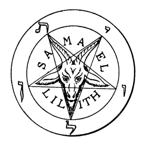 inverted pentagram: a pentagram (a religious pagan or Wicca star) with the odd point directed downward; a religious...