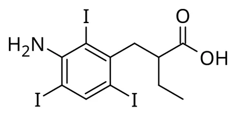 iopanoic acid: a white crystalline powder C₁₁H₁₂I₃NO₂ administered orally as a radiocontrast medium in...