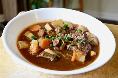 irish stew: a traditional stew made from lamb or mutton with potatoes, onions, parsley, and sometimes carrots