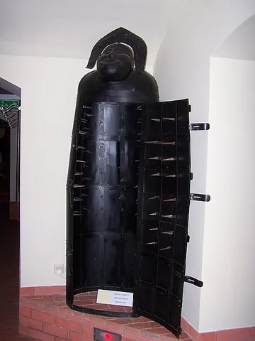 iron maiden: a falsely or neo-medieval torture device invented in the 18th century consisting of a chamber lined...