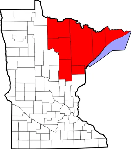 iron range: a mountainous area of northeast Minnesota noted for iron production