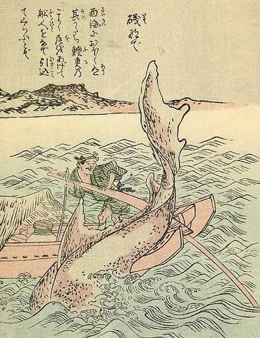 isonade: a mythological monster that resembles an enormous shark, said to live off the coast of western Japan