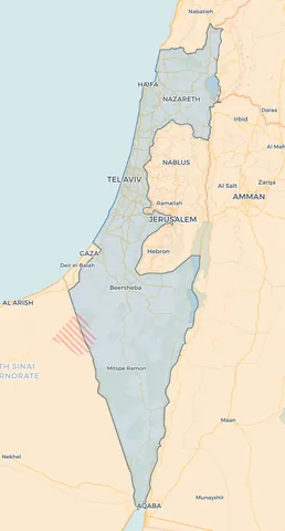 israel proper: the State of Israel, excluding territories captured during the Six-Day War or afterwards