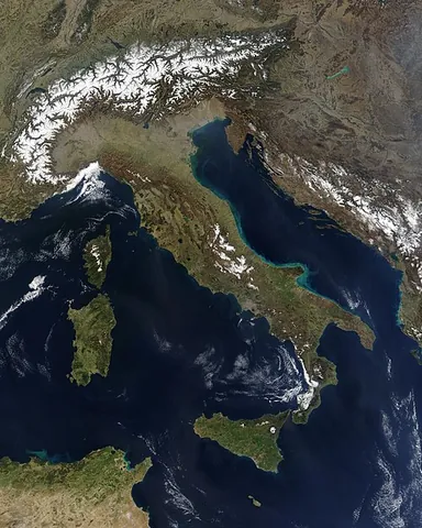 italian peninsula: a large peninsula in Southern Europe protruding into the Mediterranean Sea and shaped like a boot....