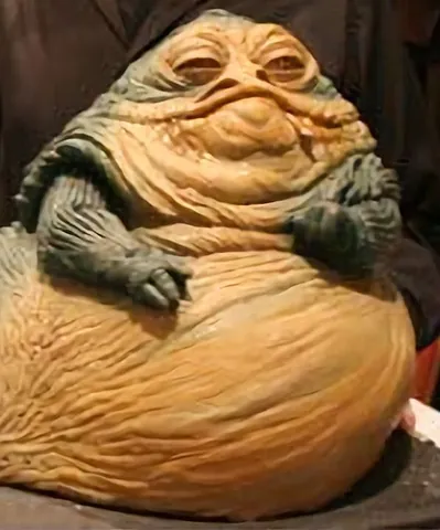 jabba the hutt: something very large or bloated; a fat person