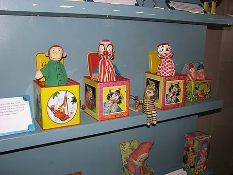 jack-in-the-box: children’s toy consisting of a small box from which a male figure pops out unexpectedly after some...