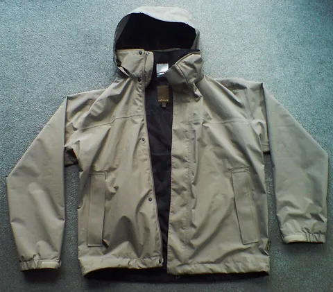 jacket: a piece of clothing worn on the upper body outside a shirt or blouse, often waist length to thigh...