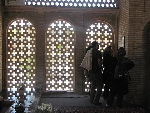 jali: a stone screen, perforated or latticed, usually with a geometrical ornamental pattern, used in...