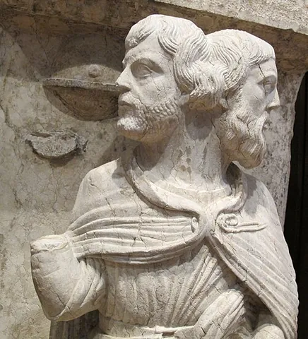 janus: the god of doorways, gates and transitions, and of beginnings and endings, having two faces looking...