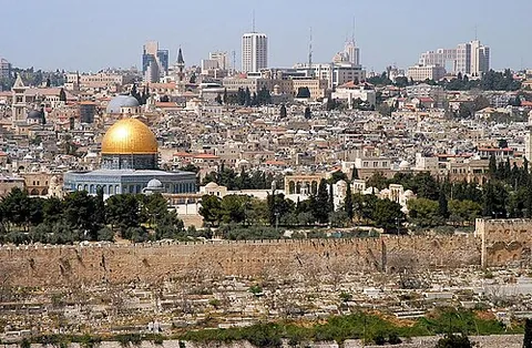 jerusalem: a city in the Holy Land between the Mediterranean Sea and Dead Sea, holy in Judaism, Christianity...