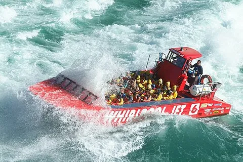 jet boat: a fast boat with water jet propulsion used primarily in shallow water