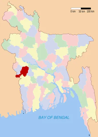 jhenaidah district: one of the ten districts in the Khulna Division of Bangladesh