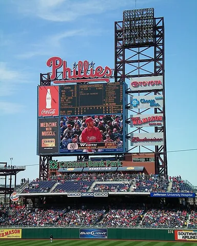 jumbotron: a very large video screen, typically used in a stadium or concert venue to show close-up shots
