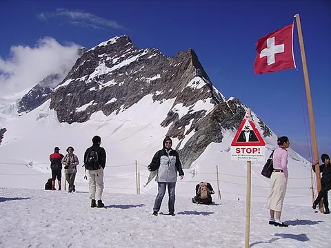 jungfraujoch: a mountain saddle in the Bernese Alps, between Bern canton and Valais canton, Switzerland