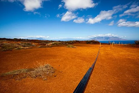 kahoolawe: an uninhabited island, the smallest of the main 8 islands of Hawaii in the United States