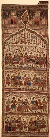 kalamkari: a type of hand-printed cotton cloth from India