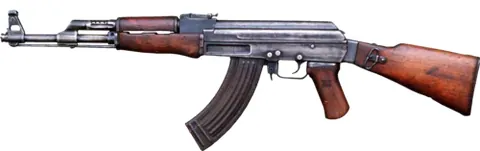 kalashnikov: a particular model of Russian assault rifle