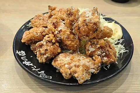 karaage: japanese or Korean food that is dipped in flour and then deep-fried, typically made from boneless...