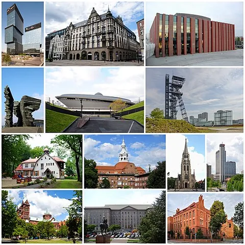 katowice: a city in southern Poland; the capital and largest city of Silesian Voivodeship