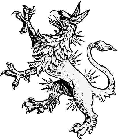 keythong: a mythical beast resembling a griffin with no wings, often classified as a male griffin