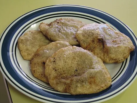 khuushuur: a Mongolian dish of fried dumplings filled with minced meat and seasoning