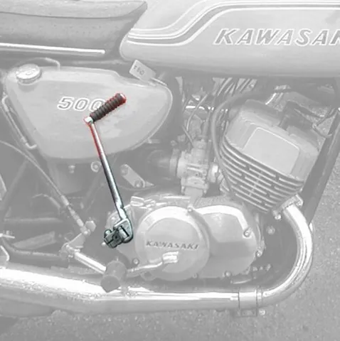 kick start: a metal bar on a motorcycle used to start its engine