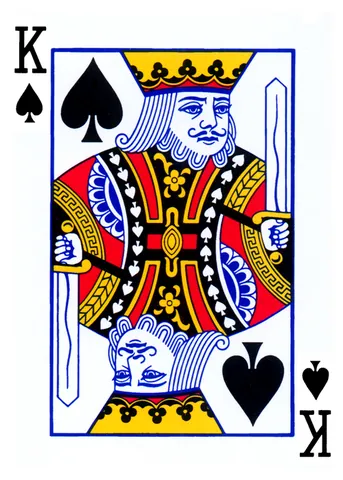 king of spades: one of the 52 playing cards in a standard deck