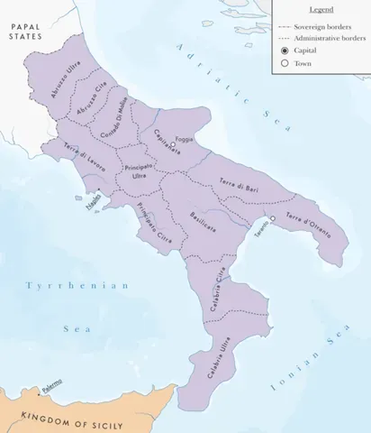 kingdom of naples: a former kingdom in southern Italy with its capital at Naples between 1282 and 1816