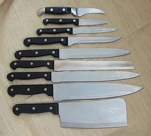 kitchen knife: any knife designed for preparing food in the kitchen; any knife so used