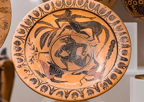 knielauf: a schema for the depiction of rapid movement found particularly in Archaic Greek and Etruscan art,...
