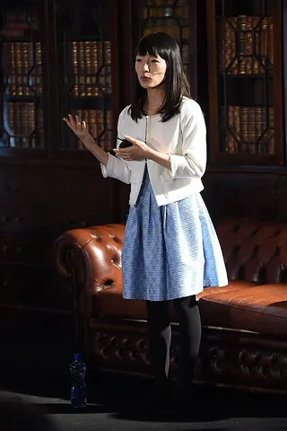 kondo: to tidy up using the methods advocated by Marie Kondo, especially keeping only those things that...