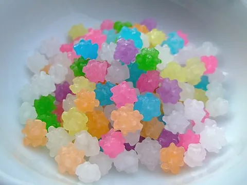 konpeito: japanese confectionery in the form of small bumpy sugar spheres