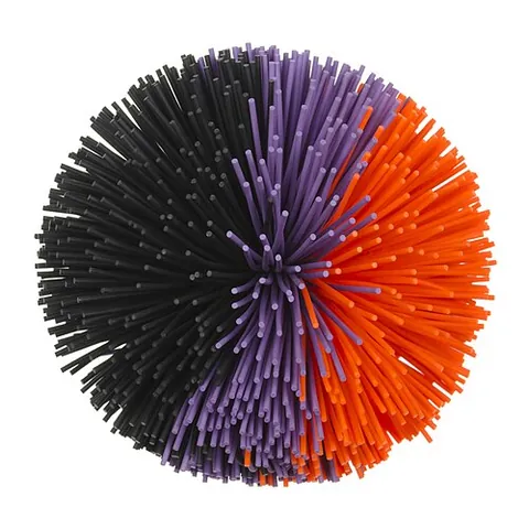 koosh ball: a toy ball made of rubber filaments radiating from a steel-bound core, available in a variety of...