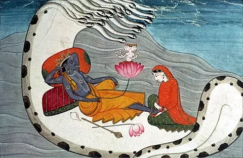 kshira sagara: the ocean of milk that is the abode of Lord Vishnu, where he rests over his serpent-mount Shesha